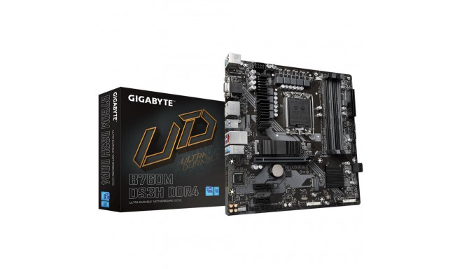 Gigabyte Mainboard||Intel B760 Express|LGA1700|Micro-ATX|Memory DDR4|Memory slots 4|2xPCI-Express 3.