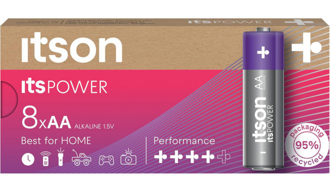 itson itsPOWER battery Alkaline LR6IPO/8CB (opened package)