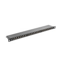 PATCH PANEL 24 PORT 0.5U 19" CAT.5E FTP WITH CABLE ORGANIZER SHIELDED BLACK LANBERG