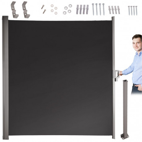 Terrassimarkiis LUARO sissetõmmatav ekraan 180 x 400 cm, hall