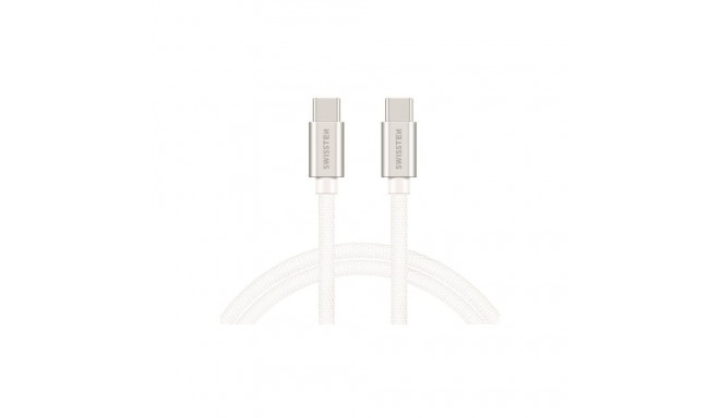 USB kaabel Swissten USB-C - USB-C, 2m, hõbe
