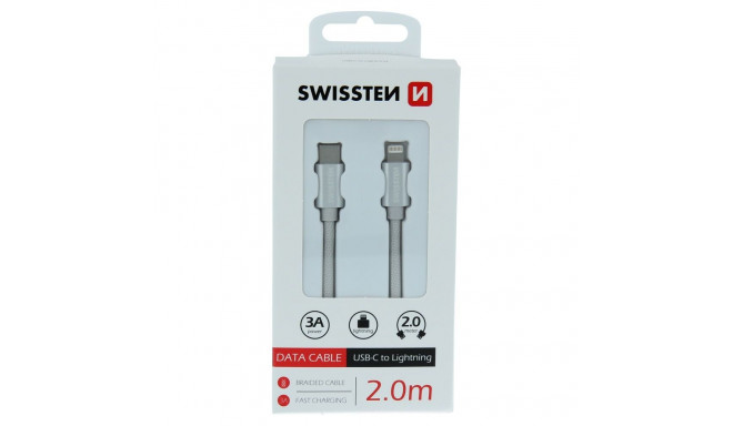 USB kaabel Swissten USB-C - Lightning, 2m, hõbe