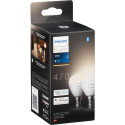 Philips Hue LED smart bulb, BT, White, E14, 470 lm, advertising lamp round, 2-pack