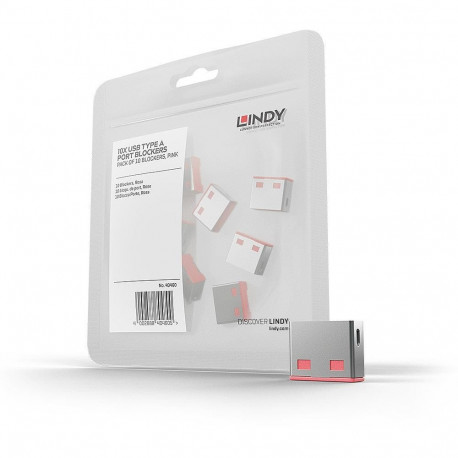 Lindy USB Port Blocker Pink 10pcs No key 4002888404600