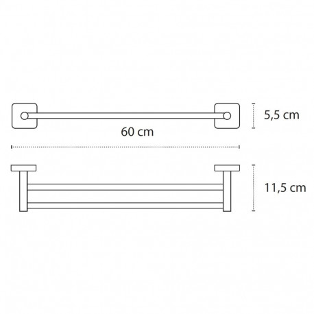 Double towel holder Kapitan QUATTRO 42 62 66, white matt