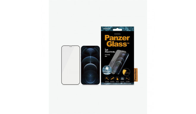 PanzerGlass E2E Super+ iPhone 12 Pro MaxCase Friendly antibakteriaalne mikropragu must 2712