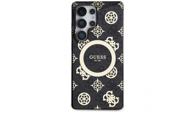 Guess 4G taust kuldne elektrooniliselt kaetud pojengi mustriga MagSafe ümbris Samsung Galaxy S25 Utr