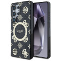 Guess 4G taust kuldne elektrooniliselt kaetud pojengi mustriga MagSafe ümbris Samsung Galaxy S25 Utr