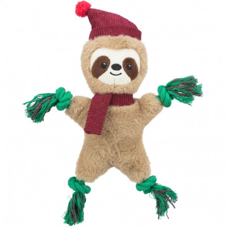 Christmas toy - Trixie Xmas sloth, plush|rope, 30 cm