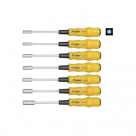 šešiabriaunių atsuktuvide komplekt 7 tk Pro'sKit