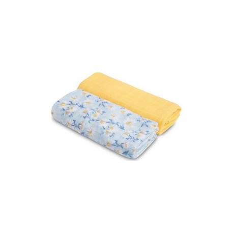 Sensillo BAMBOO DIAPER 2-pack MINT+YELLOW 120X120