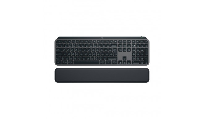 Logitech MX Keys S juhtmevaba klaviatuur + randmetugi, Bluetooth, valgustatud, US, grafiit