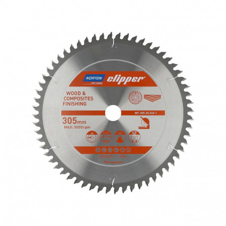 NORTON ketassaag 305mm x 30mm x 60z puit ja komposiidid ATB neg (3.2 / 2.2)