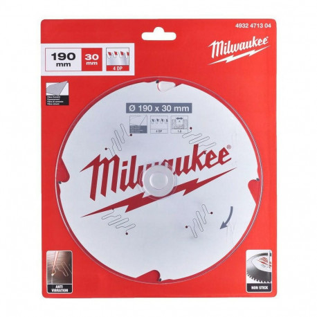 MILWAUKEE CIRCULAR SAW 190x30x1.8x4z FIBER CEMENT %%%