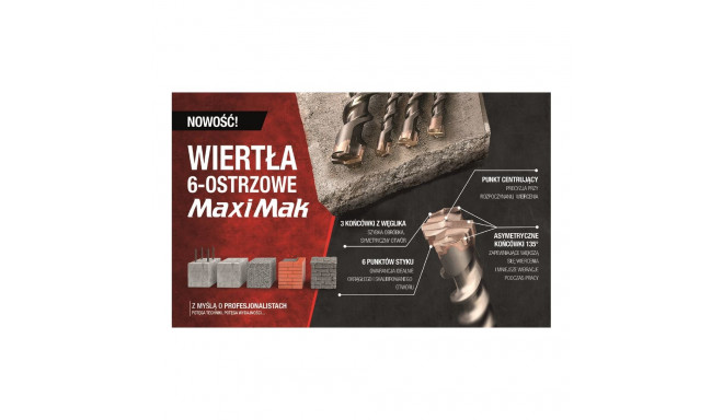 MAKITA SDS MAX DRILL DRILL 22x 400x 540mm MAXI MAK 6-BLADES