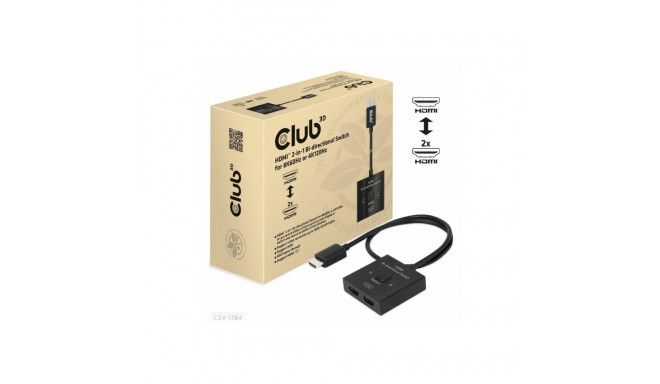 CLUB 3D HDMI 2-in-1 kahesuunaline lüliti 8K60Hz või 4K120Hz jaoks