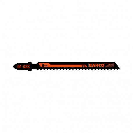 Bahco tikksaelehed puidule – T-saba, 1,5x116mm, 10TPI, süsinikteras, 5 tk, 3–30mm materjalile