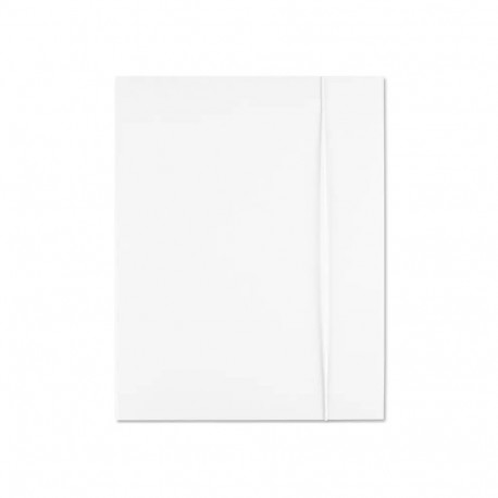 Kartongmapp kummiga A4 valge tugevast kartongist