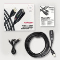CABLE USB2.0 A-M/A-F ACTIVE/15M ADR-215 AXAGON