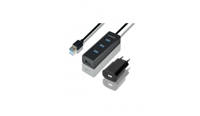I/O HUB USB3.0 4PORT CHARGING/W/AC 1.2M HUE-S2BP AXAGON