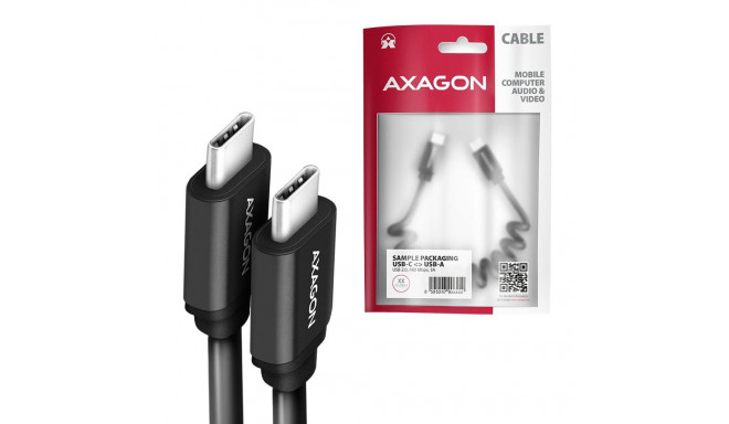 CABLE USB-C TO USB-C 1.1M 60W/TWISTER BLK BUCM-CM20TB AXAGON