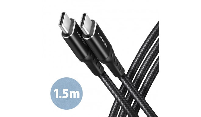 CABLE USB-C TO USB-C 1.5M 60W/HQ BLACK BUCM-CM15AB AXAGON