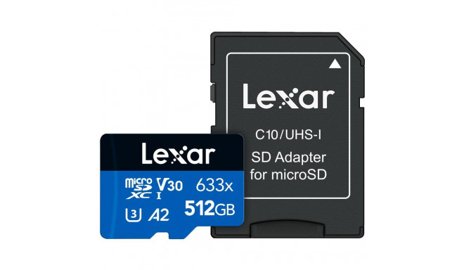 MEMORY MICRO SDXC 512GB UHS-I/W/ADAPTER LSDMI512BB633A LEXAR