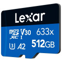 MEMORY MICRO SDXC 512GB UHS-I/W/ADAPTER LSDMI512BB633A LEXAR
