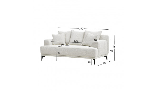 Sofa MAGNOLIA 2-seater, light beige