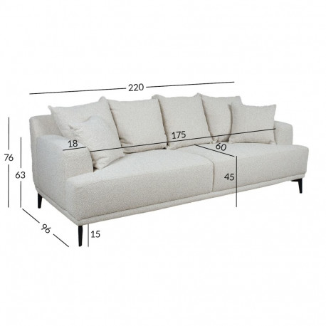 Sofa MAGNOLIA 3-seater, light beige