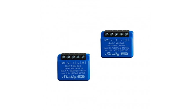 Shelly 1 Mini Gen3 Set of 2 Controllers, WiFi/Bluetooth