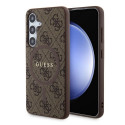 Guess - Guess PU Leather 4G Colored Ring MagSafe Case for Samsung Galaxy S24 Brown
