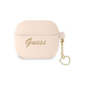 Guess Apple AirPods 3 cover Silicone Charm Heart Collection case Pink
