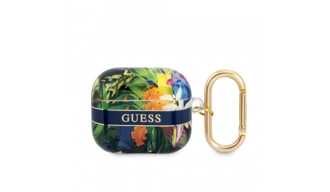 Guess Apple Airpods 3 TPU Flower Print Case Blue