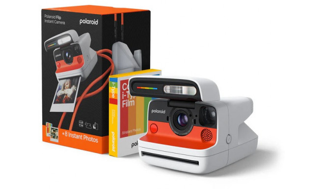 Polaroid Flip, valge + Color Film Bundle (8 fotot)