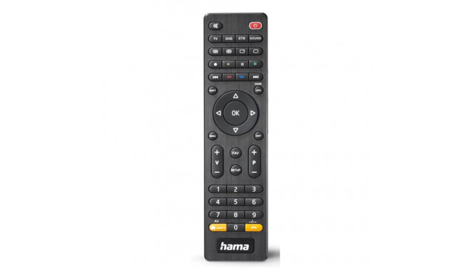 Hama 8-in-1 Universal IR Remote Control Smart TV & App Buttons 10m Range Black