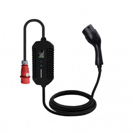 EV Charge Portable Type 2 Charger 5m Adjustable 10A–32A 22 kW 3-Phase IP66 Black