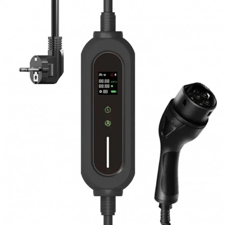 EV Charge Portable Type 2 Charger 7m Cable 3.6 kW 6A–16A 1-Phase IP65 Black