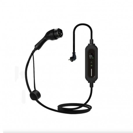 EV Charge Portable Type 2 Charger 5m 3.6 kW Adjustable 6A–16A 1-Phase IP65 Black