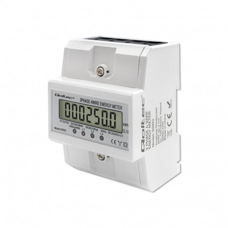 Three phase electronic meter DIN rail 400V 100