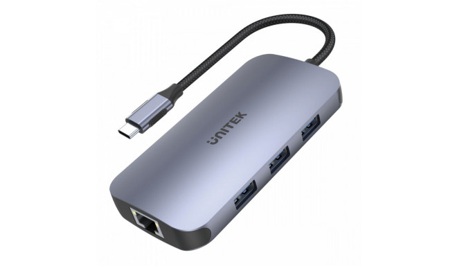 HUB USB-C 9in1, USB-C, HDMI, PD 100W,SD; D1071