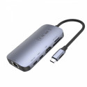 HUB USB-C 9in1, USB-C, HDMI, PD 100W,SD; D1071
