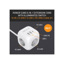 Power cube 6in1 3x AC 2x USB 1x USB C PD 20W