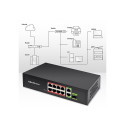 SWITCH 8x RJ45 PoE 2x RJ45 Uplink 1x SFP