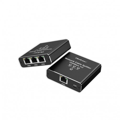 Qoltec splitter Ethernet mini Switch1x3 RJ45 USB-C