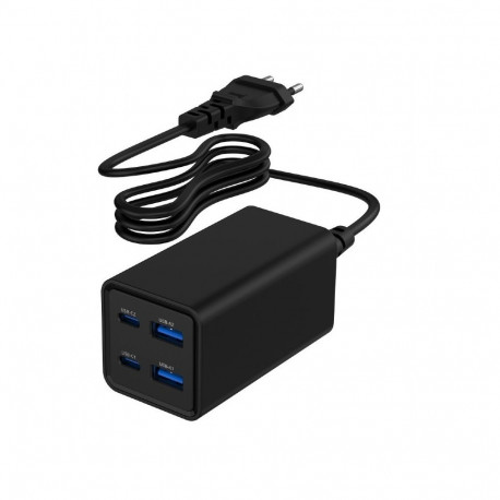 Universaalne 65W GaN 2xUSB-A 2xUSB-C must kiirlaadija