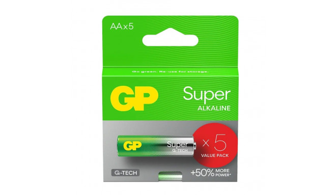 ALKALINE BATTERIES LR6/ AA GP SUPER 5PCS.
