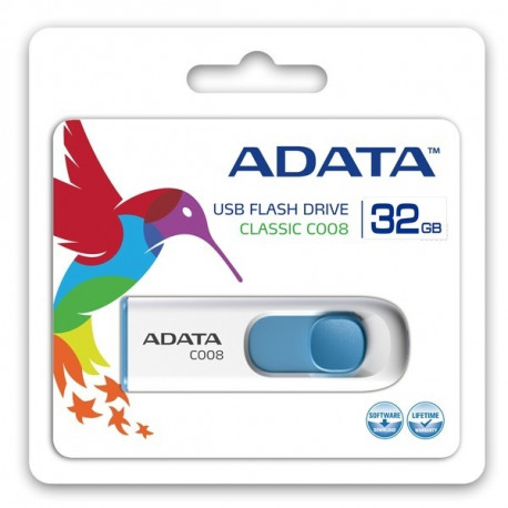 Adata mälupulk 32GB C008, valge/sinine
