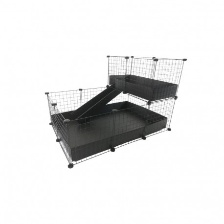 Cage - C&C Modular 3x2 + Loft 2x1 1100mm x 750mm x 750mm 9.5kg Black Ramp