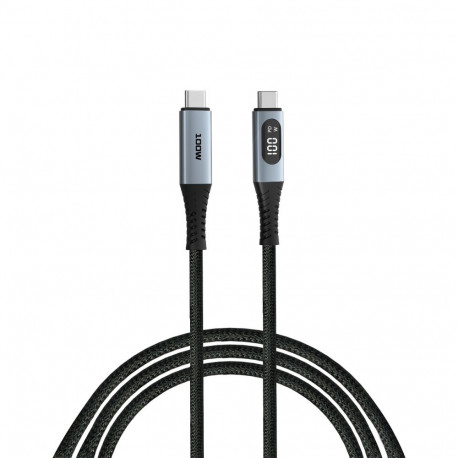 USB-kaabel USB-C USB-C 1.2m Verbatim Sync & Charge Cable with Power Display, Must (PD3.0 ja QC3.0, l
